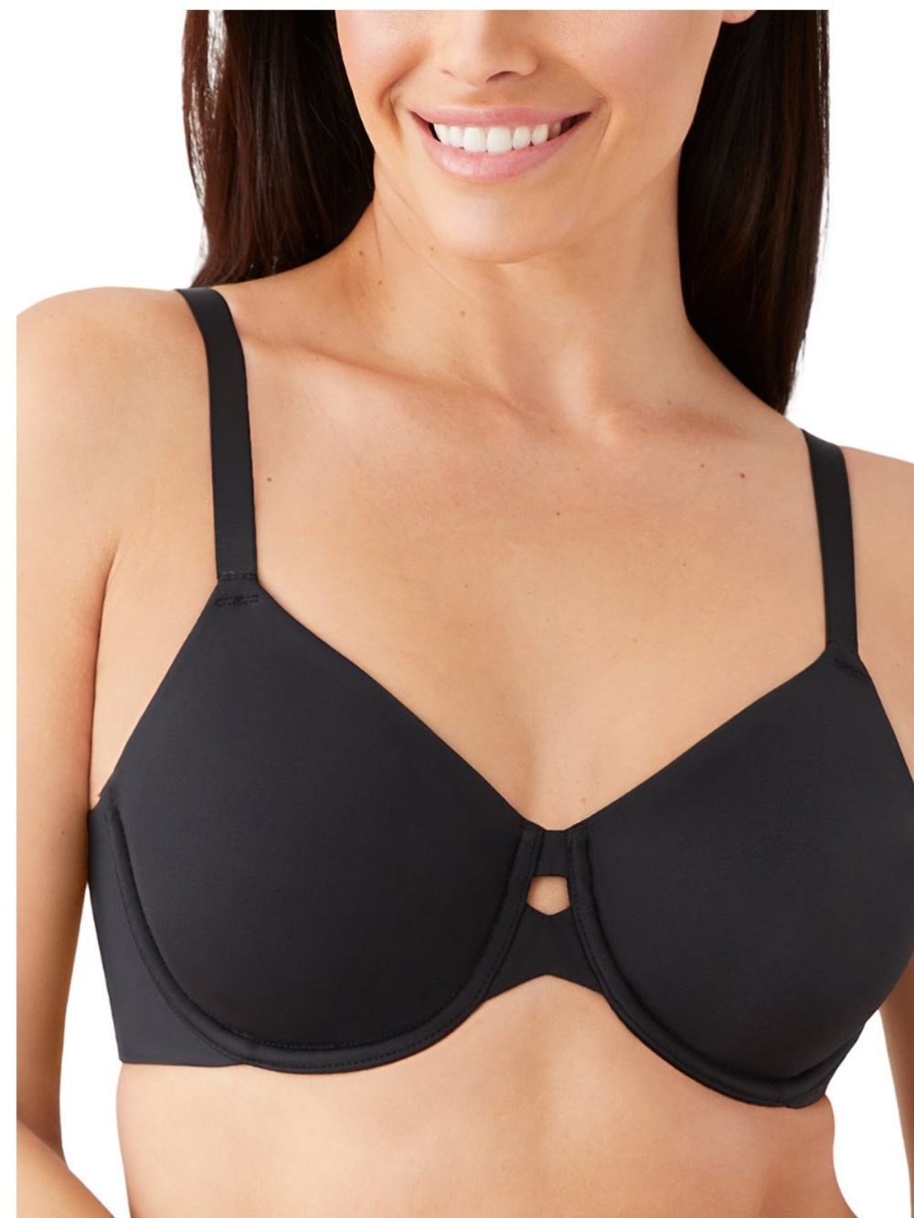 🐷 Wacoal Black Smooth Unlined Underwire Bra with Keyhole Detail 855342